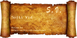 Solti Vid névjegykártya